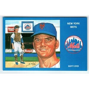 1969 NY Mets Baseball Postcard Susan Rini Duffy Dyer Unused Limited Edition
